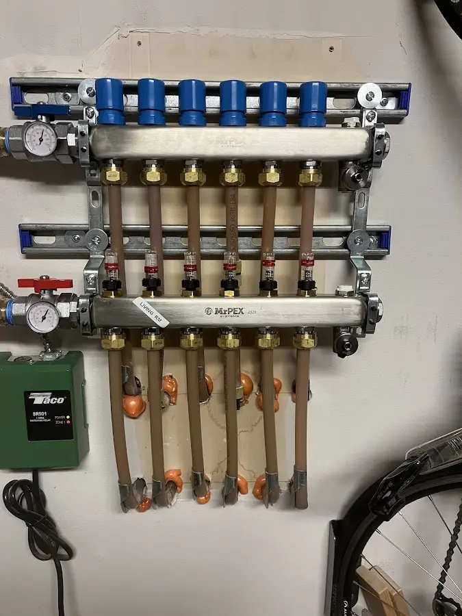 Plumber performing Gas Leak Detection at a residential property in Brockport